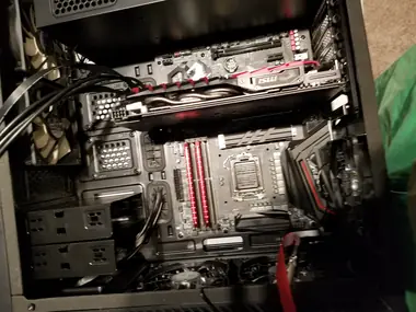 Inside a desktop mid-upgrade