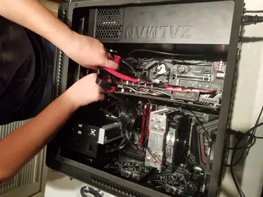 Replacing a component inside a desktop tower